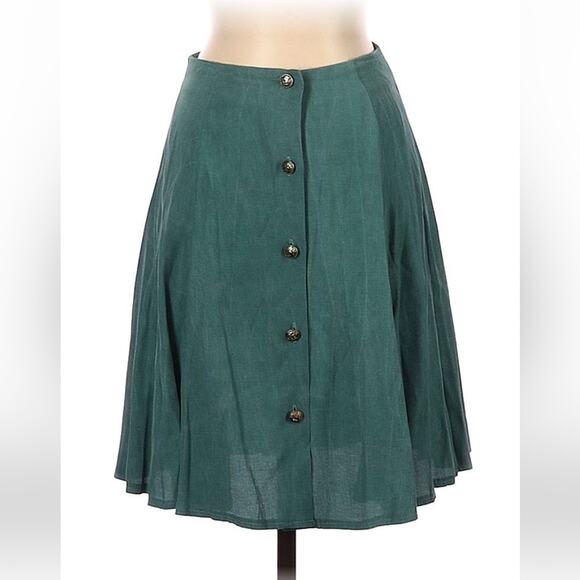 Vintage 90s Paris Sport Club button down a line skirt in green, size 3 - Picture 1 of 9